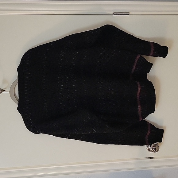 North 44 Italian Merino Wool Black Oversized Skater Ski Sweater Size XL - Picture 8 of 8